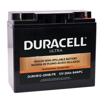 Duracell Ultra 12V 20AH High Rate AGM Sealed Lead Acid Battery with M6 Flag Nut and Bolt Terminals