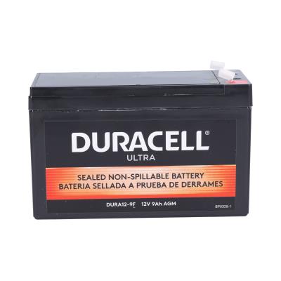 Duracell Ultra 12V 9AH AGM Sealed Lead Acid (SLA) Battery with F1 Terminals