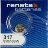 Renata 317 1.55V Silver Oxide Watch Battery