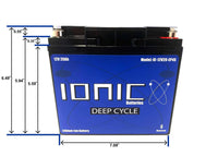 Ionic Lithium 12V 20Ah LiFePO4 Deep Cycle Battery + Bluetooth