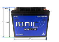 Ionic Lithium 12V 30Ah LiFePO4 Deep Cycle Battery + Bluetooth