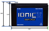 Ionic Lithium 12V 12Ah LiFePO4 Deep Cycle Battery + Bluetooth