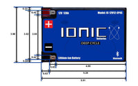 Ionic Lithium 12V 12Ah LiFePO4 Deep Cycle Battery + Bluetooth