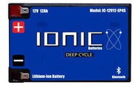 Ionic Lithium 12V 12Ah LiFePO4 Deep Cycle Battery + Bluetooth