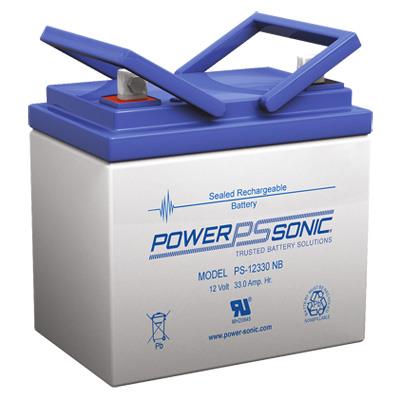POWPS-12330 Power Sonic 12V 33Ah Battery with F2/T2 Positive & F1/T1 Negative Terminals