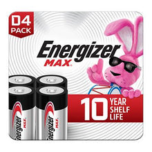 Energizer Max D Alkaline Batteries 4-Pack: Long-Lasting, Eco-Friendly Power