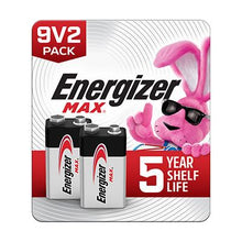 Long-Lasting Energizer Max 9V Alkaline Batteries, Leak-Resistant, Eco-Friendly 2-Pack