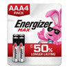 EVRE92PFP-4 Energizer Max AAA Batteries ��� 4 Pack