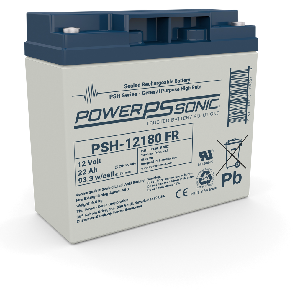 Power Sonic PSH-12180 12V 18Ah High Rate SLA Battery