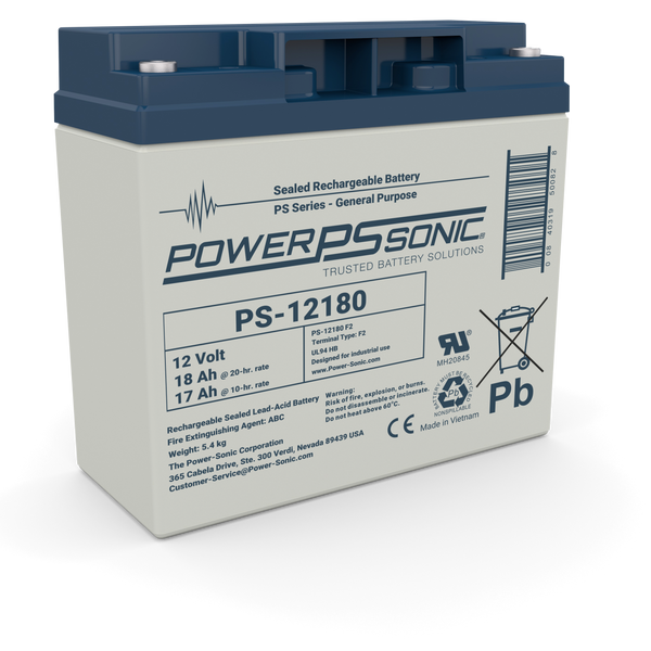 Power-Sonic PS-12180 12V 18Ah Sealed Lead Acid AGM Battery