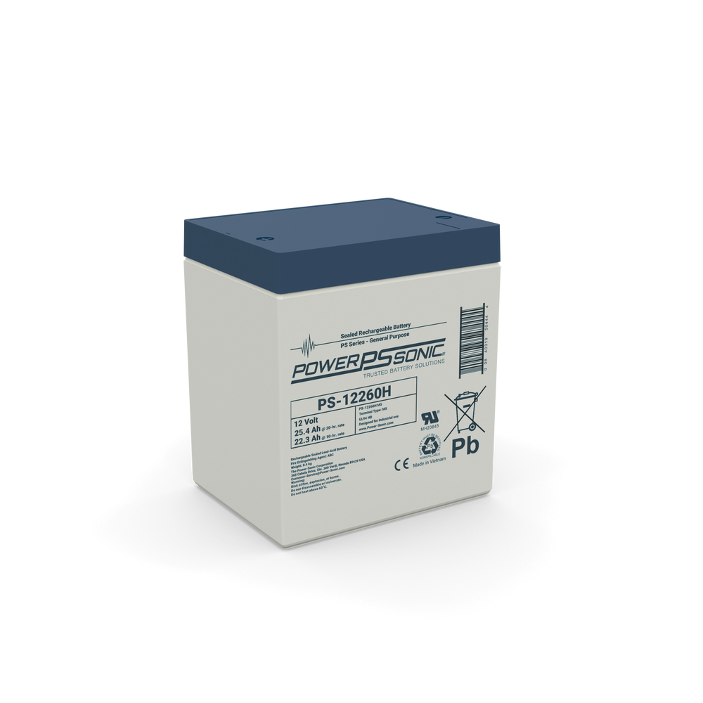 Power Sonic PS-12260H 12V 26Ah Rechargeable Sealed Lead Acid Battery
