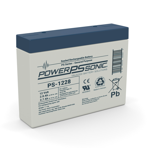 Power Sonic PS-1228 12V 2.8Ah Sealed Lead Acid Rechargeable Battery