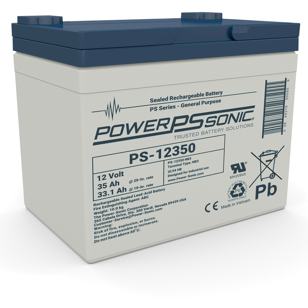 Power Sonic PS-12350 12V 35AH Sealed Lead Acid Rechargeable Battery