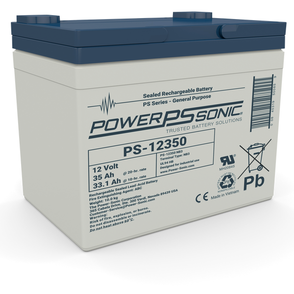 Power Sonic PS-12350 12V 35AH Sealed Lead Acid Rechargeable Battery