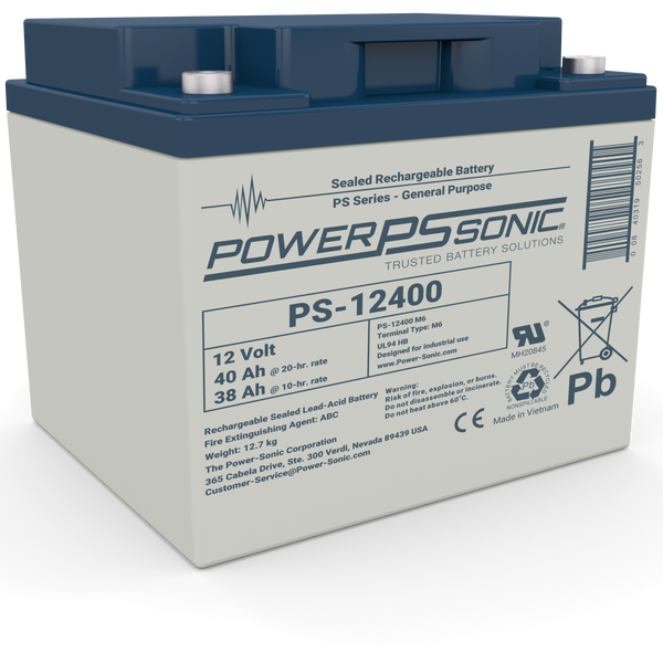 Power Sonic PS-12400 12V 40Ah Sealed Lead Acid Battery