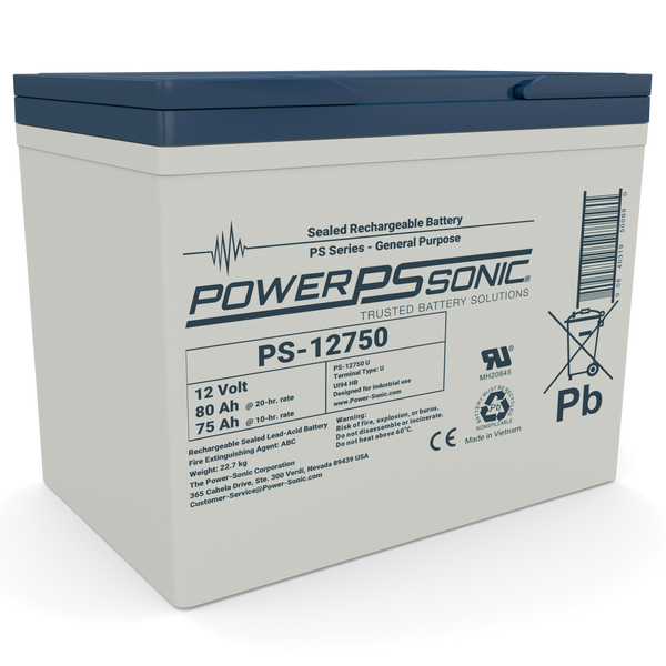 Power Sonic PS-12750 12V 75Ah Sealed Lead Acid Battery