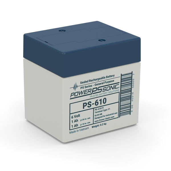 Power-Sonic PS-610 6V 1.1Ah General Purpose Sealed Lead Acid Battery