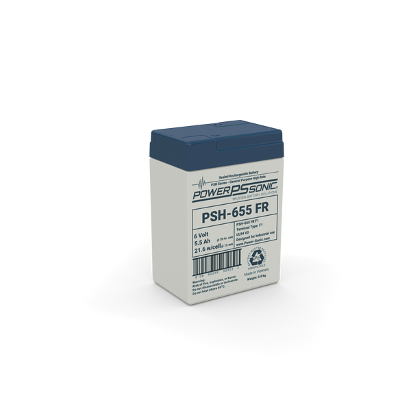 Power-Sonic PSH-655 6V 5.5Ah High Rate Rechargeable SLA Battery