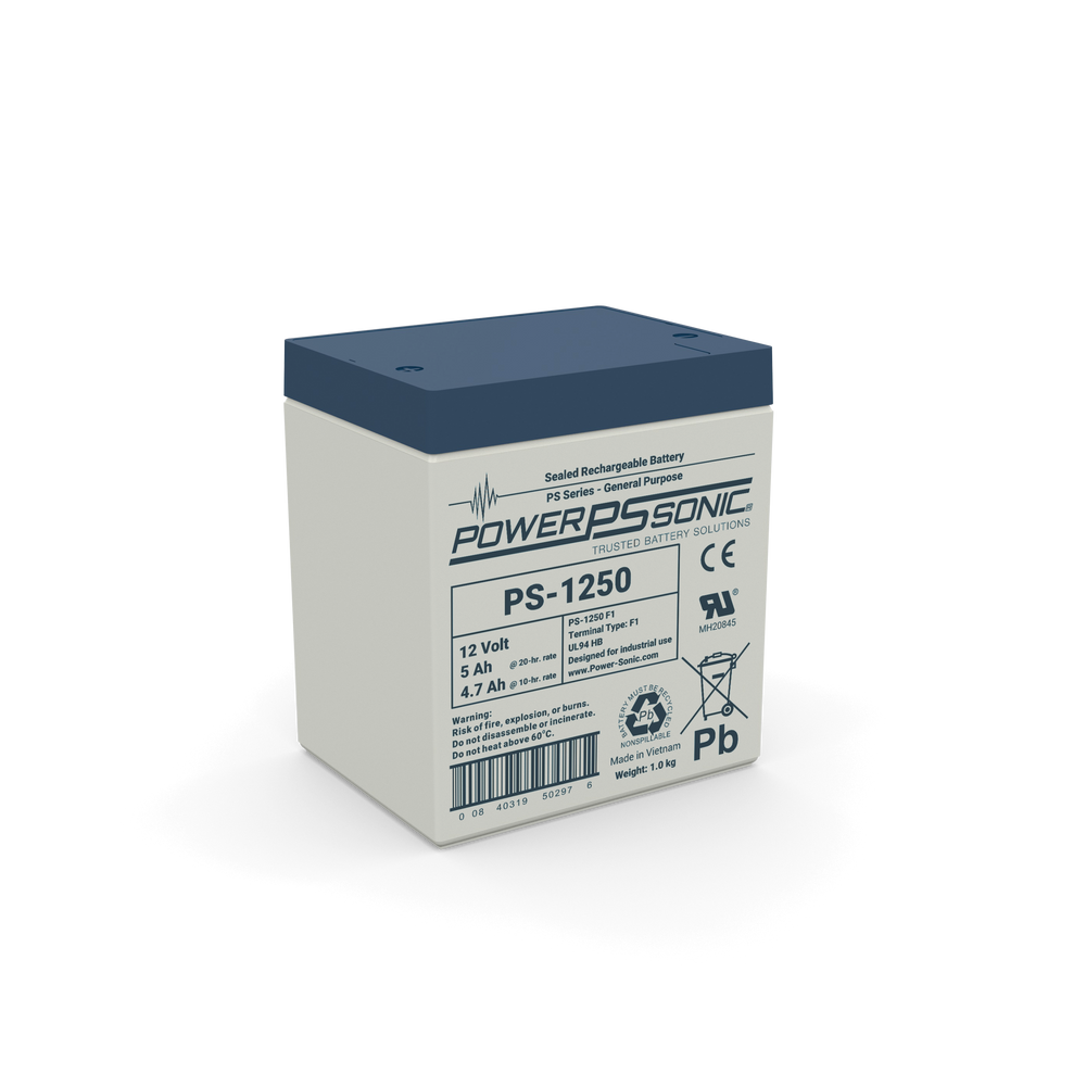 Power-Sonic PS-1250 12V 5Ah Sealed Lead Acid Rechargeable Battery