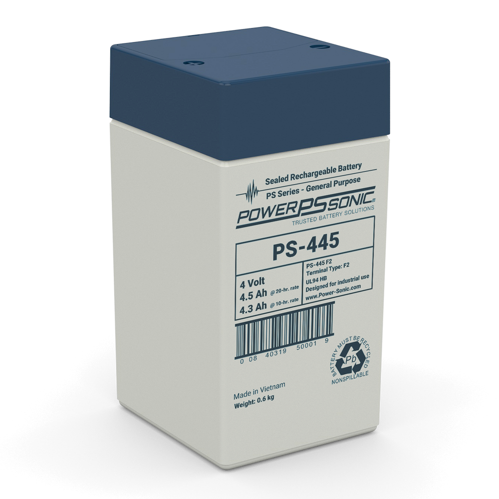 Power-Sonic PS-445 4V 4.5Ah General Purpose Sealed Lead Acid Battery