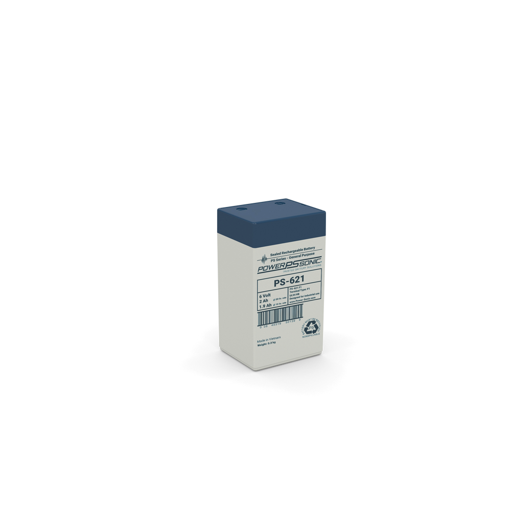 Power-Sonic PS-621 6V 2.1Ah Sealed Lead Acid F1 Terminal Battery
