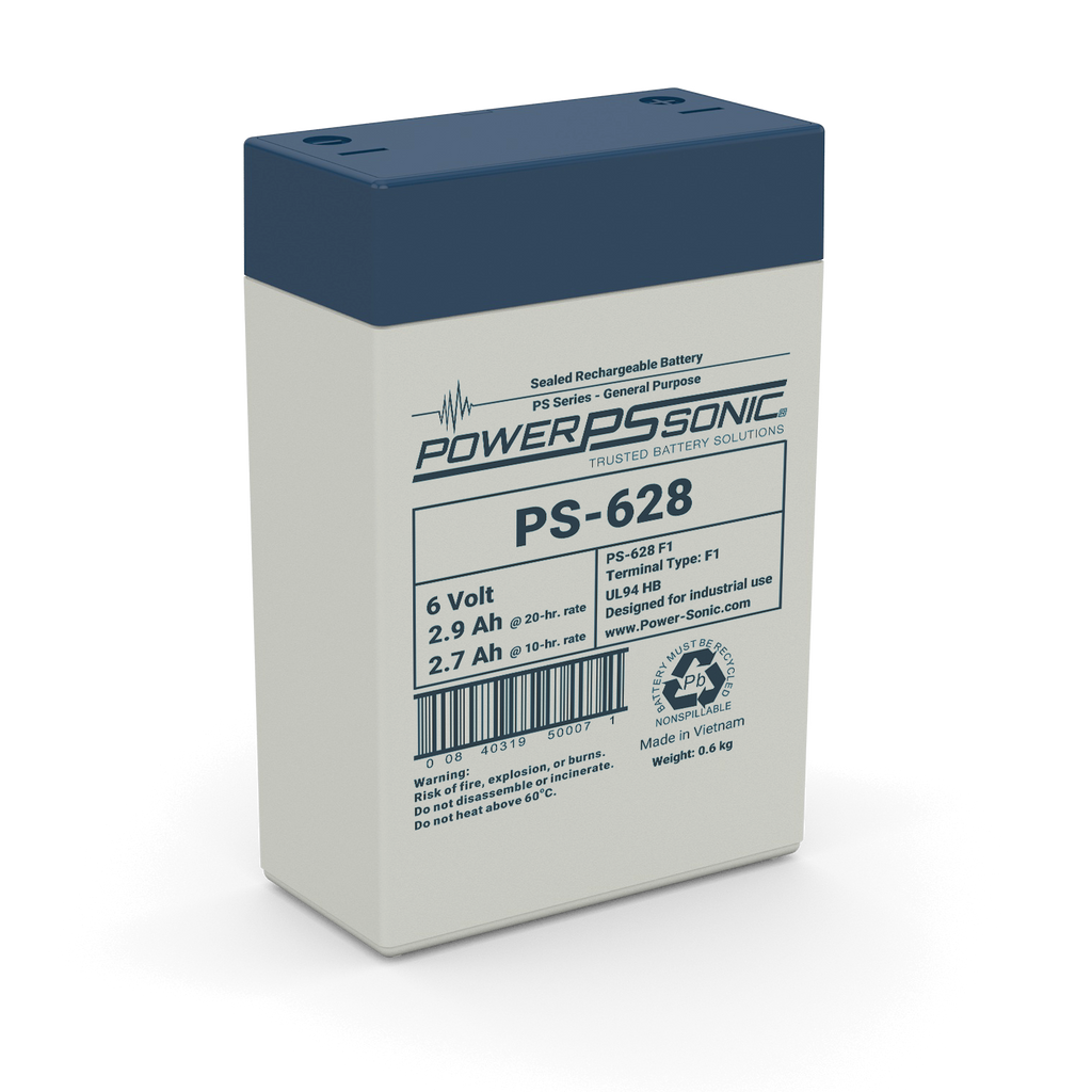 Power Sonic PS-628 | 6V 2.9Ah Sealed Lead Acid Battery– Vizopower