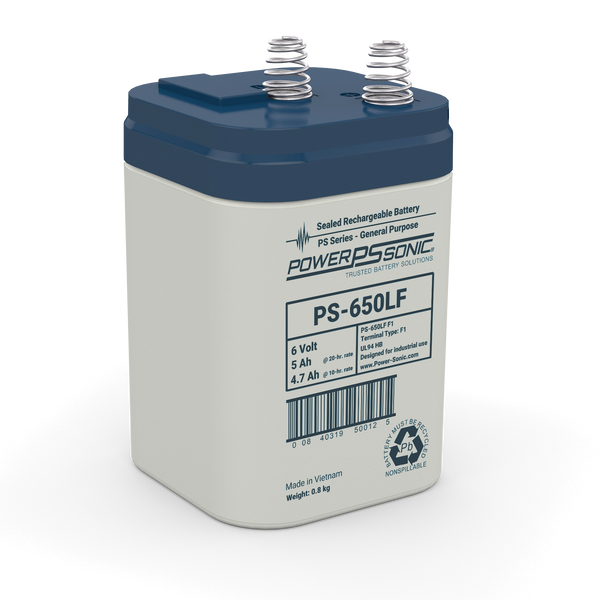 Power-Sonic PS-650LF 6V 5Ah General Purpose Sealed Lead Acid Battery