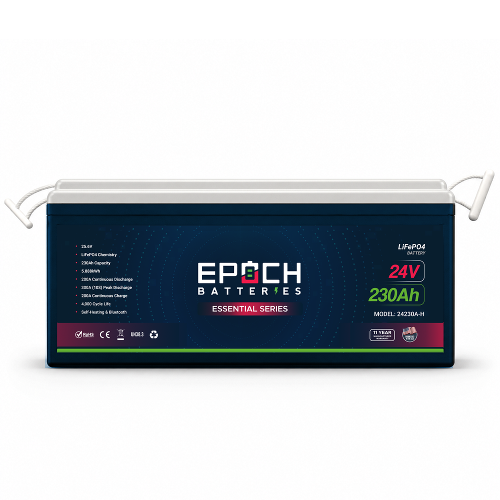 Epoch Batteries 24V 230Ah Essential Series LiFePO4 Battery 5.89kWh