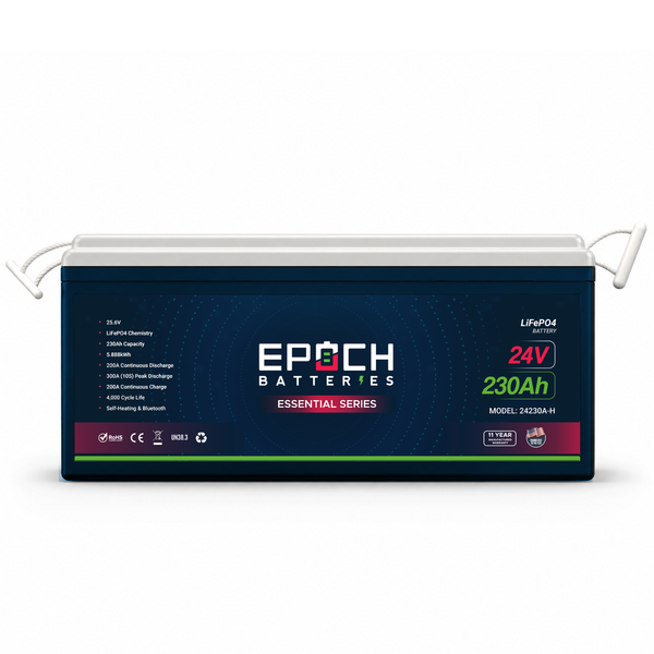 Epoch Batteries 24V 230Ah Essential Series LiFePO4 Battery 5.89kWh
