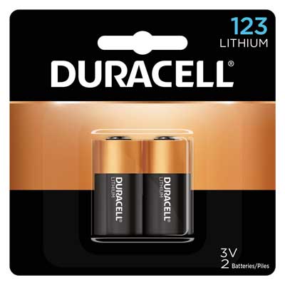 DURDL123AB2U Duracell Ultra 3V 123 Lithium Battery - 2 Pack