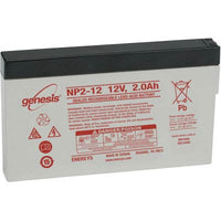 Genesis NP 12V 2AH AGM Sealed Lead Acid Battery with F1 Terminals