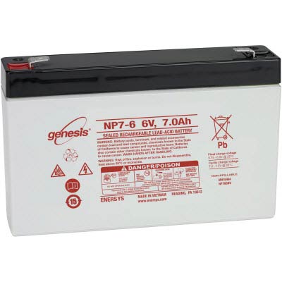 Genesis NP 6V 7AH AGM Sealed Lead Acid (SLA) Battery with F1 Terminals