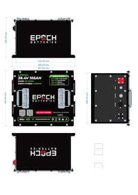Epoch Batteries 36V 105Ah Lithium LiFePO4 Golf Cart Battery