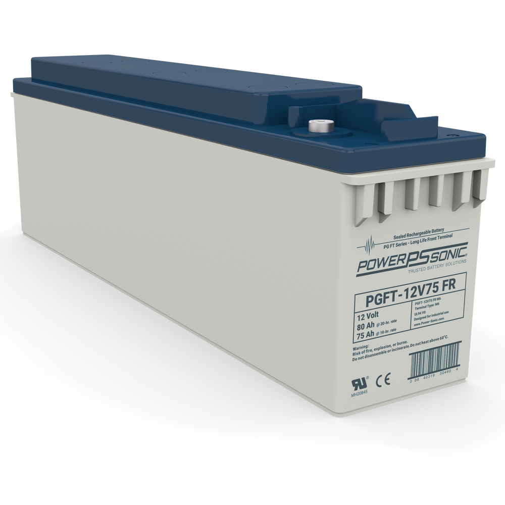 Power-Sonic PGFT-12V75 12V 75Ah Front Terminal AGM Telecom Battery