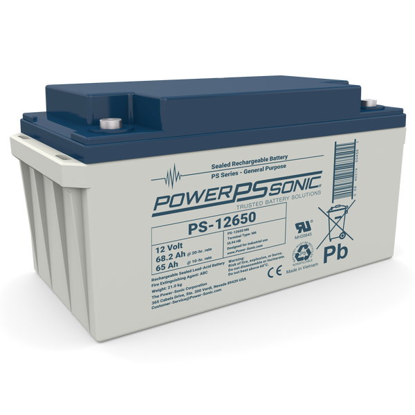 Power-Sonic 12V 65Ah Rechargeable Sealed Lead Acid SLA Battery