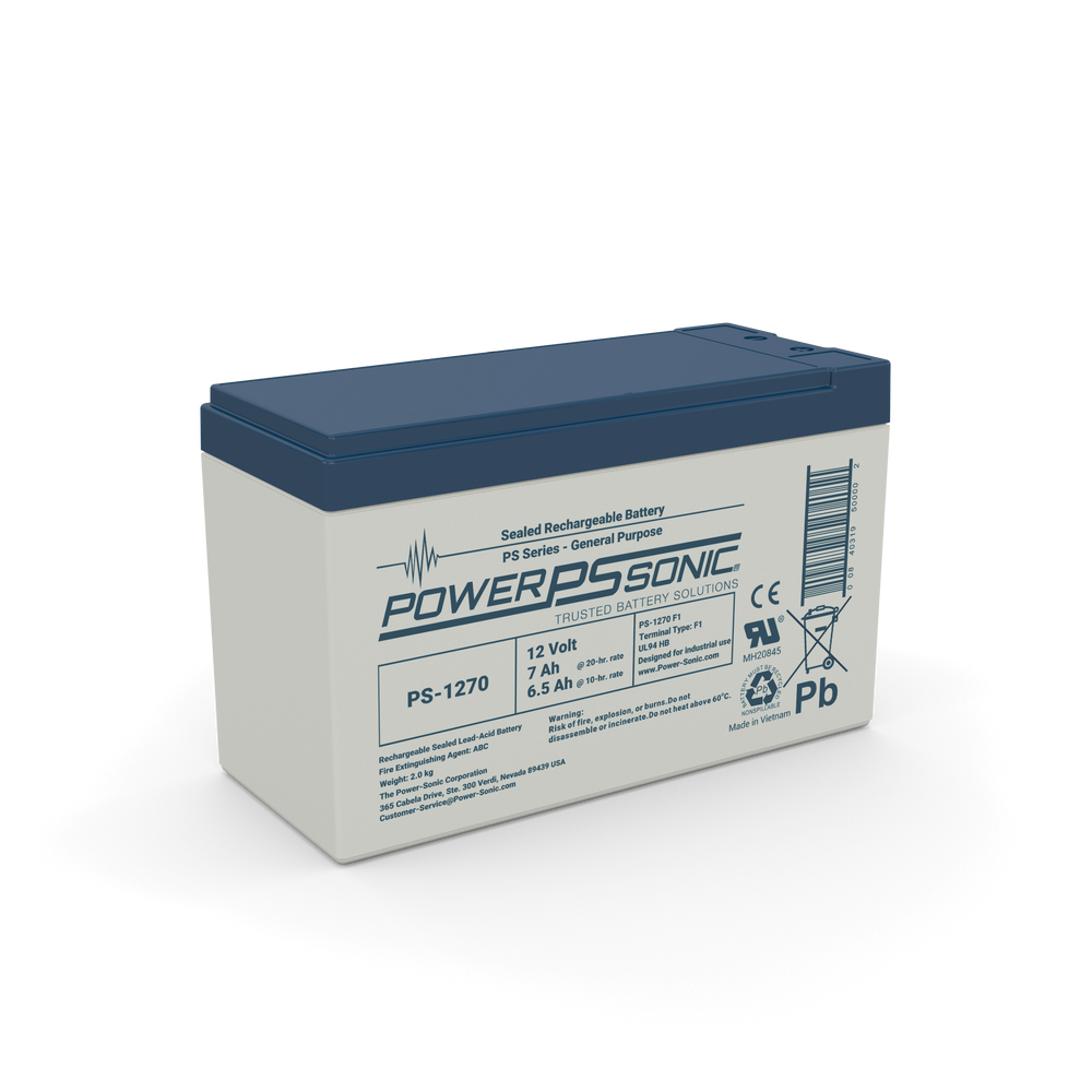 Power-Sonic PS-1270 12V 7Ah Sealed Lead Acid Security Battery