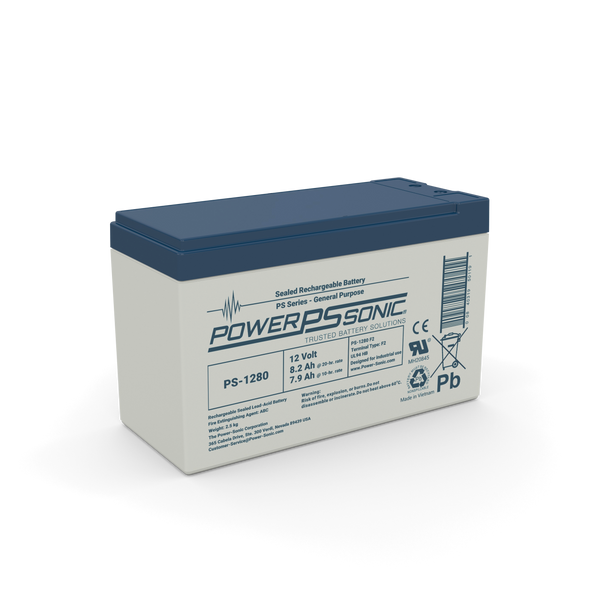 Power-Sonic PS-1280 12V 8Ah General Purpose Sealed Lead Acid Battery