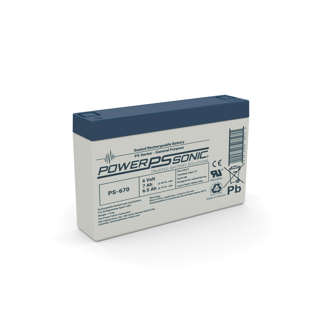 Power Sonic PS-670 6V 7Ah Rechargeable Sealed Lead Acid Battery