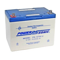 Power Sonic 12V 75AH AGM Sealed Lead Acid Battery, P Terminals, Long Life