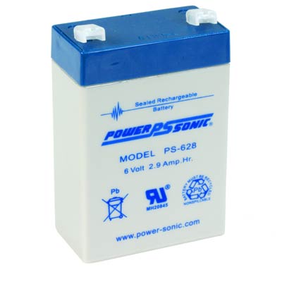 Power Sonic 6V 2.9AH AGM Sealed Lead Acid (SLA) Battery with F1 Terminals