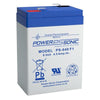 Power Sonic 6V 4.5AH AGM Sealed Lead Acid (SLA) Battery with F1 Terminals