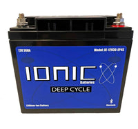 Ionic Lithium 12V 30Ah LiFePO4 Deep Cycle Battery + Bluetooth