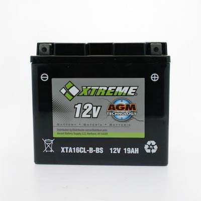 CYLA16CLBBSXTA Xtreme 16CL-B-BS 12V 19Ah 230CCA AGM Powersport Battery