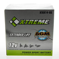 Xtreme 14-BS 12V 200CCA AGM Powersport Battery for Motorcycles, ATVs, Snowmobiles