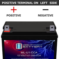 Mighty Max ML-U1-CCA 12V 200 CCA Nut and Bolt Terminal Rechargeable SLA AGM Battery