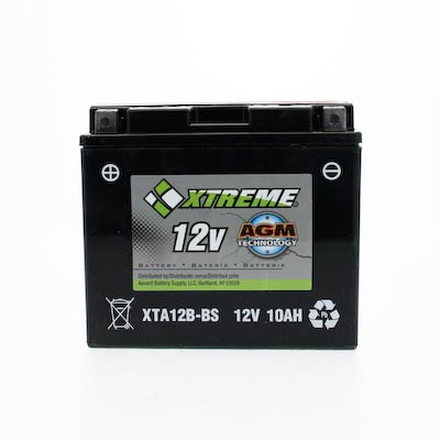 CYLA12BBSXTA Xtreme 12B-BS 12V 10Ah 175CCA AGM Powersport Battery