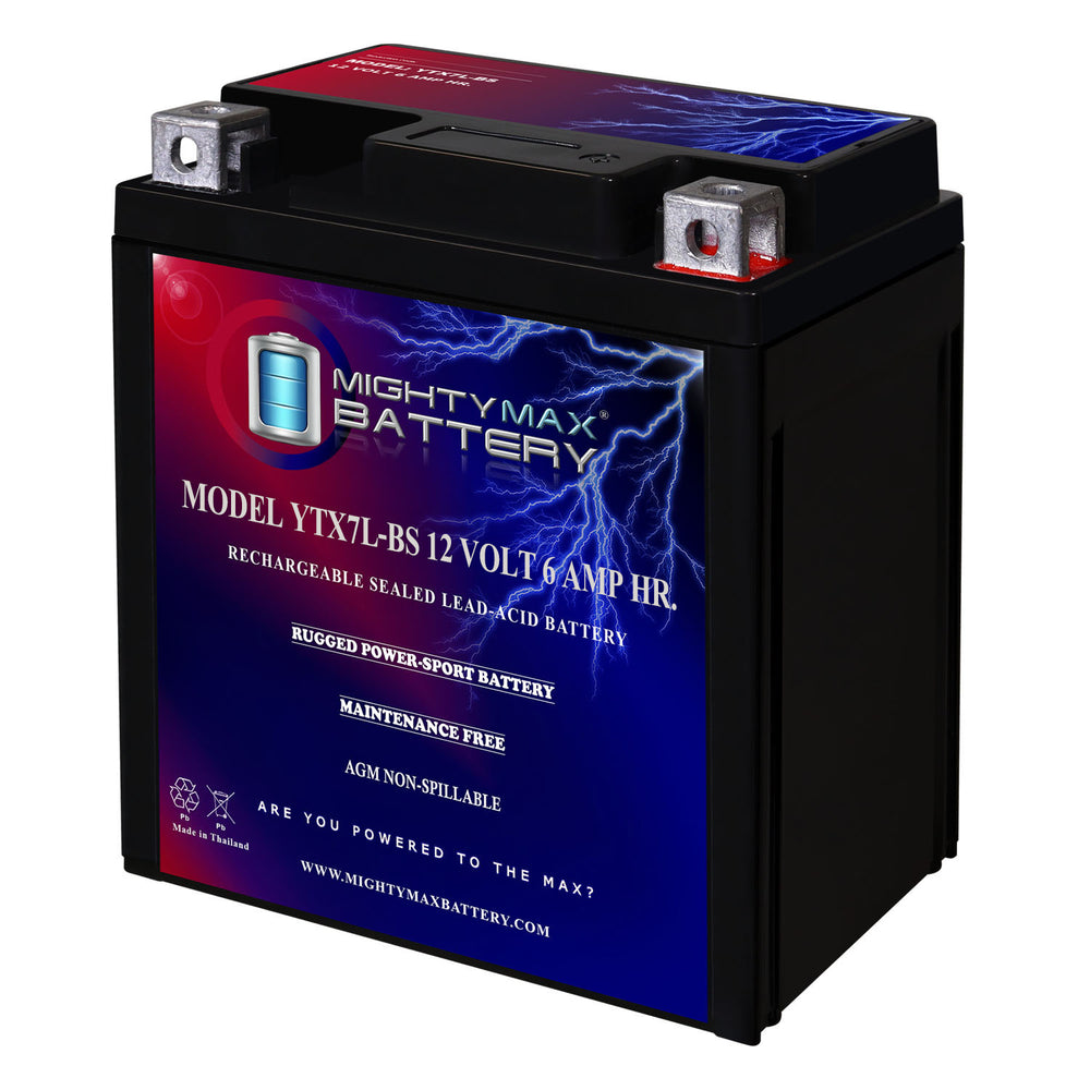 Mighty Max YTX7L-BS 12V 6Ah SLA AGM Motorcycle Battery