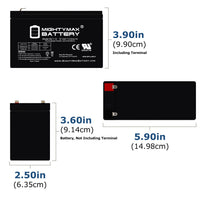 Mighty Max ML7-12 12V 7.2Ah F1 Terminal Rechargeable SLA AGM Battery