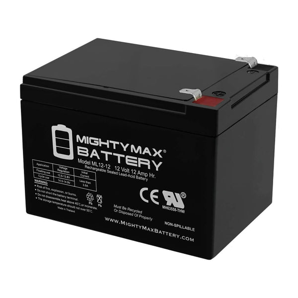 Mighty Max ML12-12F2 12V 12Ah F2 Terminal Rechargeable SLA AGM Battery