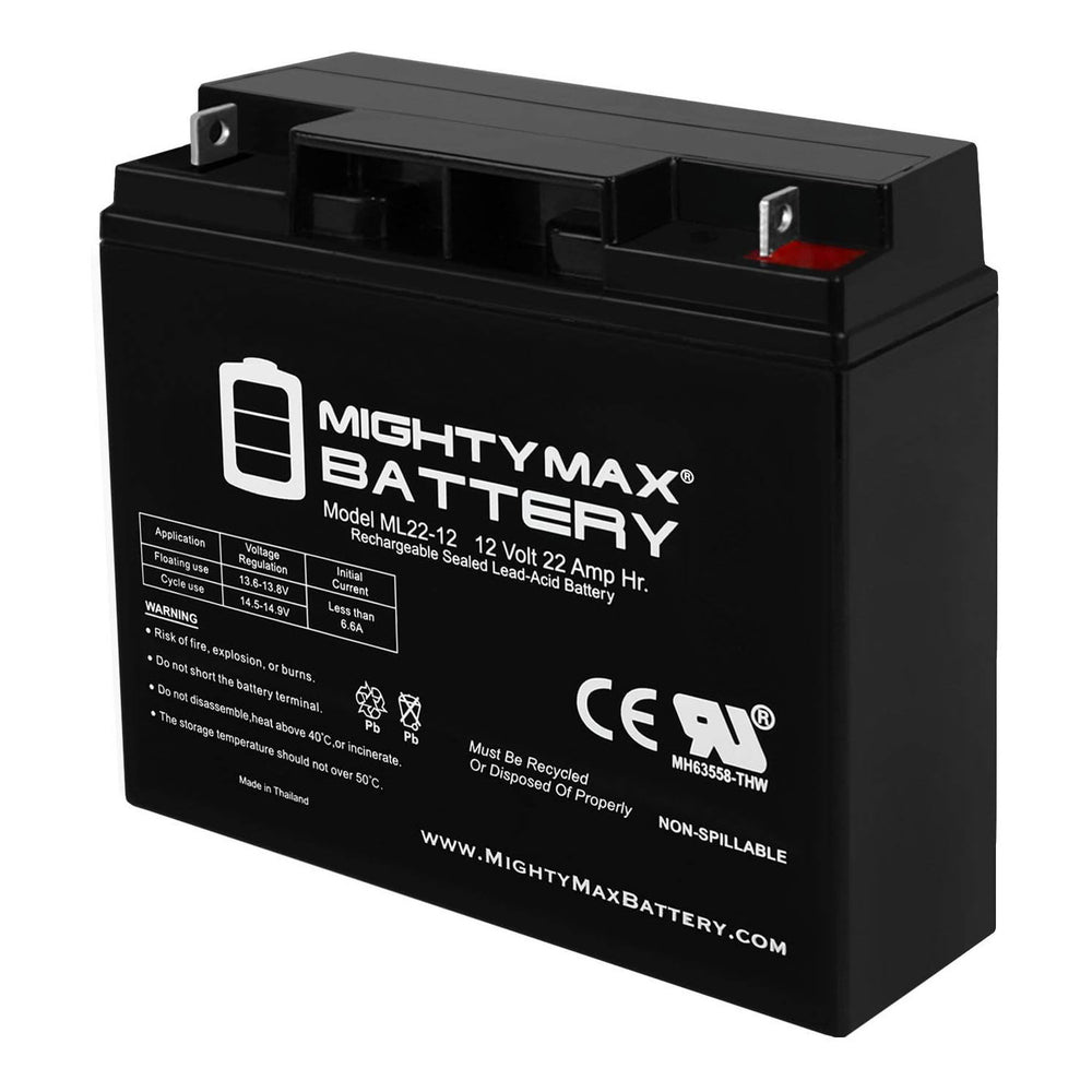 Mighty Max ML22-12 12V 22Ah NB Terminal Rechargeable SLA AGM Battery